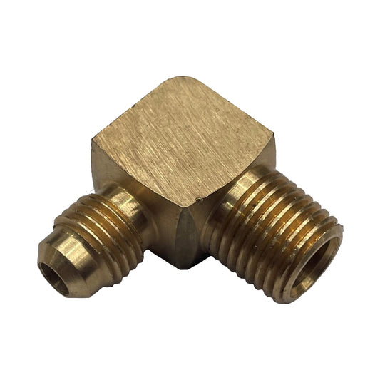 Brass Male Flare Elbow Union 1/4" (6.3mm) Hose Tube to 1/4" (6.3mm) Male BSP Thread