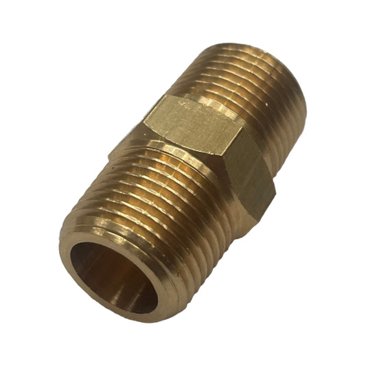 Brass Hex Nipple 3/8" (9.5mm) Male BSP Thread