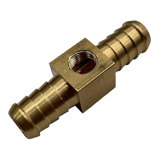 Brass Branch Hose Tee 1/2" (12.7mm) Hose Tube to 1/4" (6.3mm) Female NPT Thread