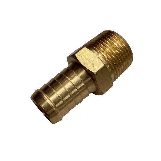 Brass Male Tail Fitting 3/4" (19.1mm) Hose Tube End to 3/4" (19.1mm) BSP Thread
