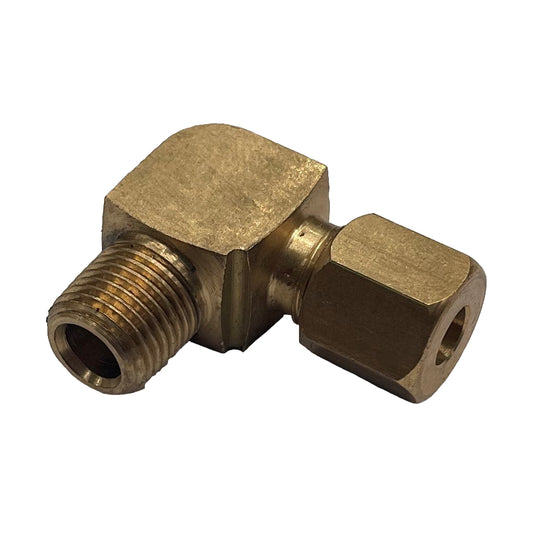 Brass Compression Union Elbow 3/16" (4.8mm) Tube to 1/8" (3.2mm) Male BSP Thread