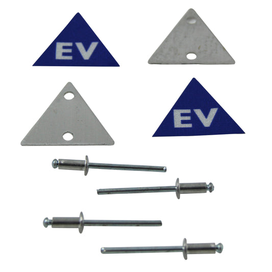 Electric Vehicle Tag Number Plate Metal Tag Kit with Decals + Rivets (Set of 2)
