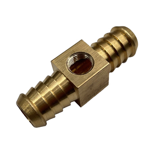 Brass Branch Hose Tee 3/4" (19.1mm) Hose Tube to 1/4" (6.3mm) Female NPT Thread