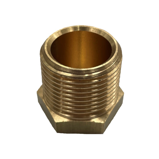 Brass External Hex Plug 1" (25.4mm) Male BSP Thread