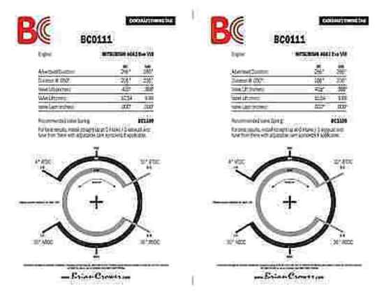 Brian Crower BC0111 Brian Crower Stage 2 Camshafts Mitsubishi 4G63 Evo VIII 206/206¡ @ .50