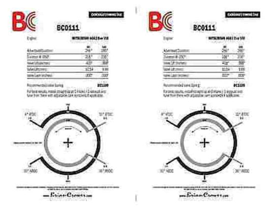 Brian Crower BC0111 Brian Crower Stage 2 Camshafts Mitsubishi 4G63 Evo VIII 206/206¡ @ .50
