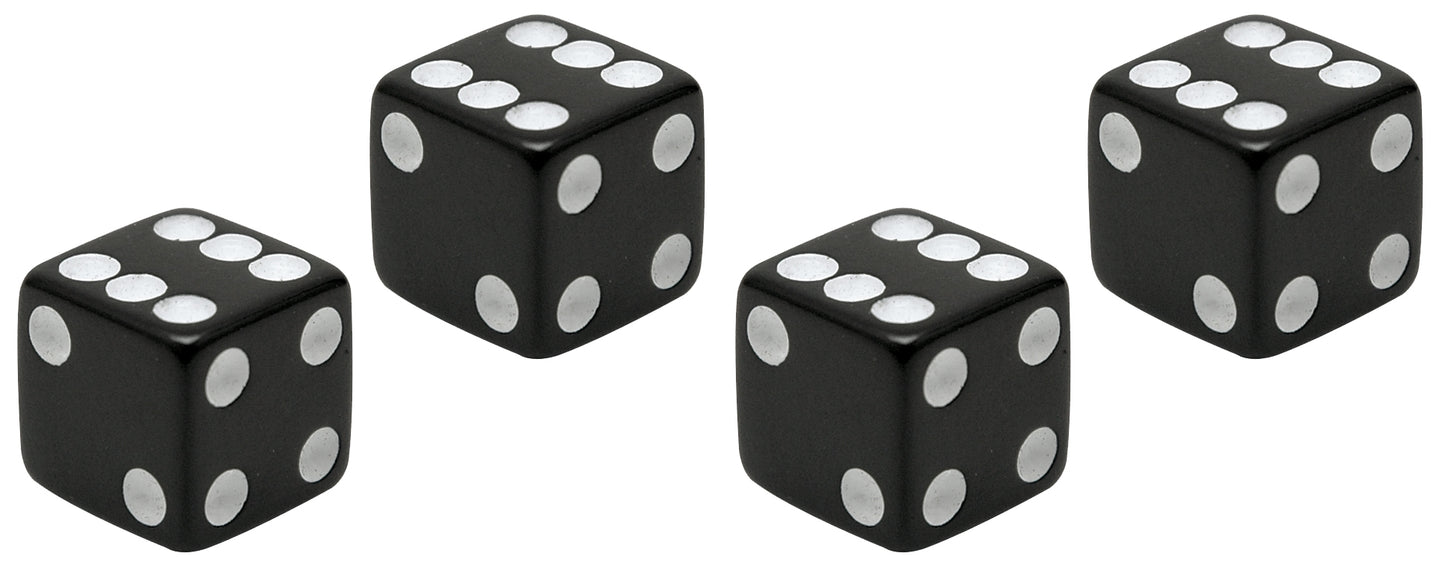 Trik Topz TT8001 Tyre Valve Caps - Black Dice (Set of 4)