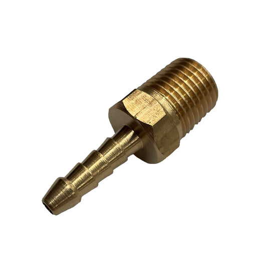 Brass Male Tail Fitting 3/16" (4.8mm) Hose Tube End to 1/4" (6.3mm) BSP Thread