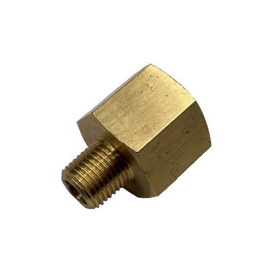 Brass Reducing Hex Adaptor 1/2" (12.7mm) Female to 1/4" (6.3mm) Male BSP Thread