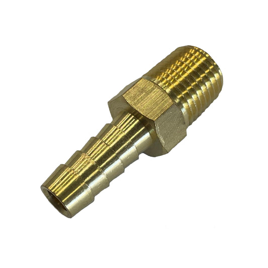 Brass Male Tail Fitting 5/16" (7.9mm) Hose Tube End to 1/4" (6.3mm) BSP Thread