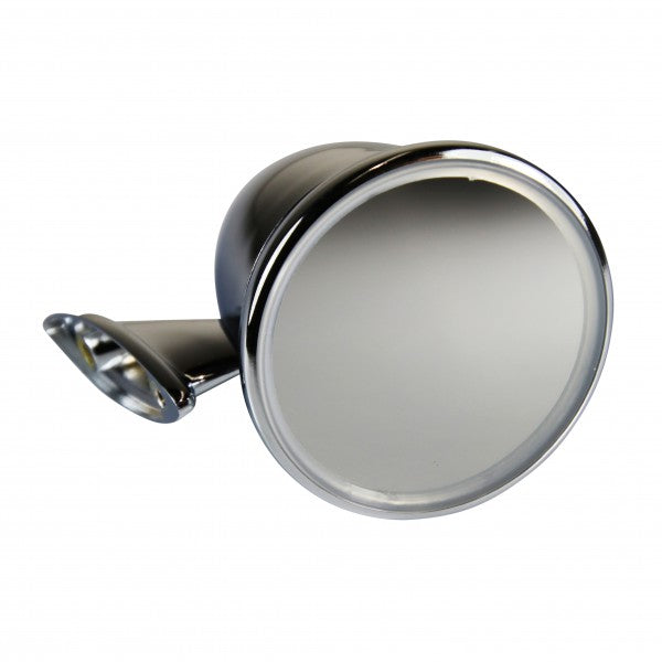 TFI-40305 4" Chrome Bullet Guard-Door-Fender Mount Classic Sports Car Racing Mirror