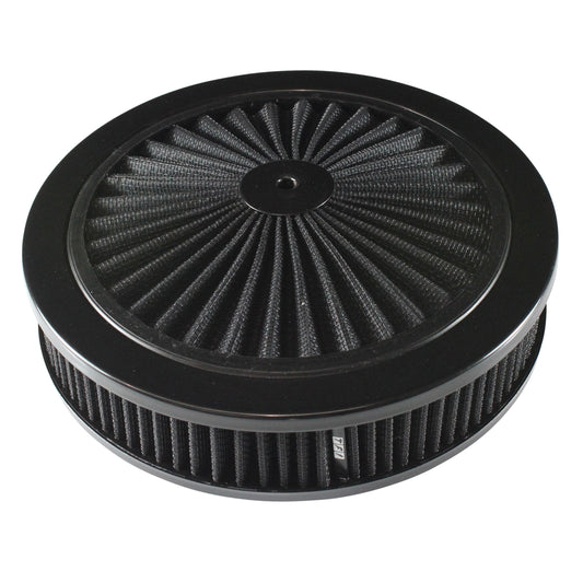 TFI-45729 Extraflow All Black Air Cleaner Filter 9"x 2" Assy fit Holley 5-1/8" Base