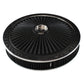TFI-47641 Extraflow Black Chrome Air Filter Cleaner 14"x 2" Holley Edelbrock Recessed Base