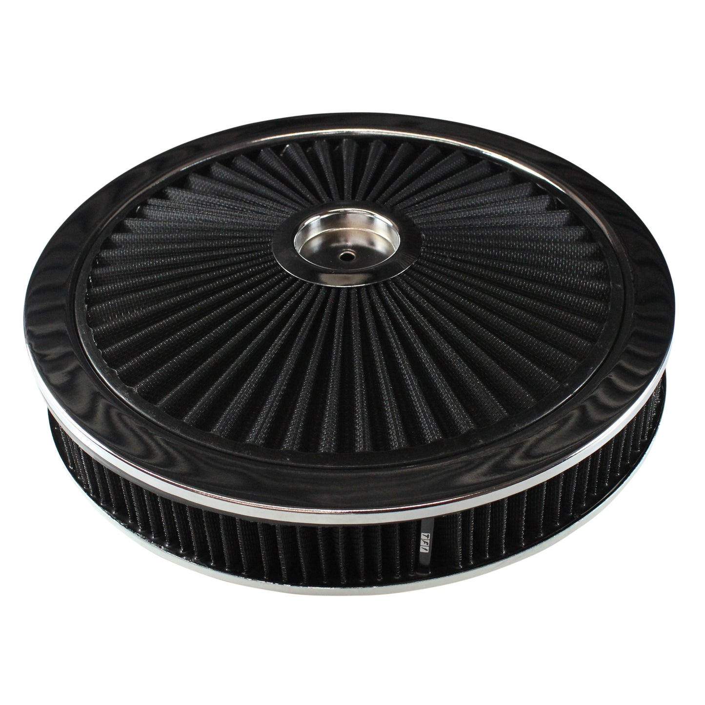 TFI-47641 Extraflow Black Chrome Air Filter Cleaner 14"x 2" Holley Edelbrock Recessed Base
