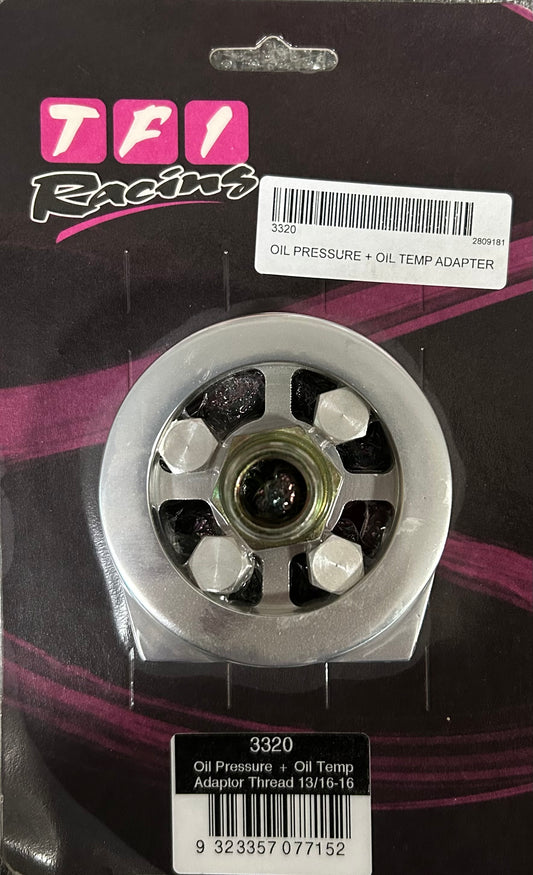 TFI-3320 Oil Pressure & Oil Temp Adapter 13/16"-16 Thread - Commodore V8 VN on
