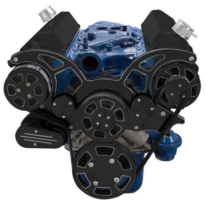 CVF Racing CVF-BD-302-WRAPTOR-ACO BD-302-WRAPTOR-ACO Black Diamond Serpentine System for 289 302 & 351W - AC & Alternator - All Inclusive