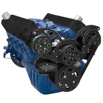 CVF Racing CVF-BD-302-WRAPTOR-ACO BD-302-WRAPTOR-ACO Black Diamond Serpentine System for 289 302 & 351W - AC & Alternator - All Inclusive