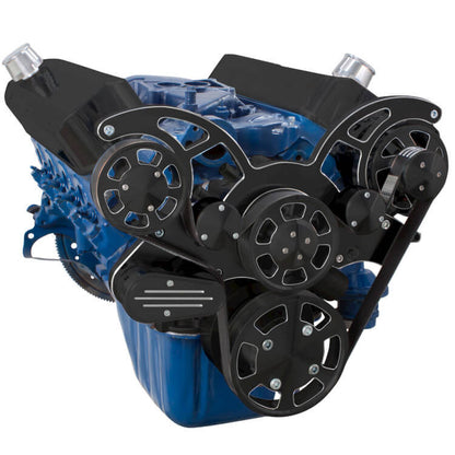 CVF BD-302-WRAPTOR-ALT Black Diamond Serpentine System for 289 302 & 351W - Alternator Only - All Inclusive