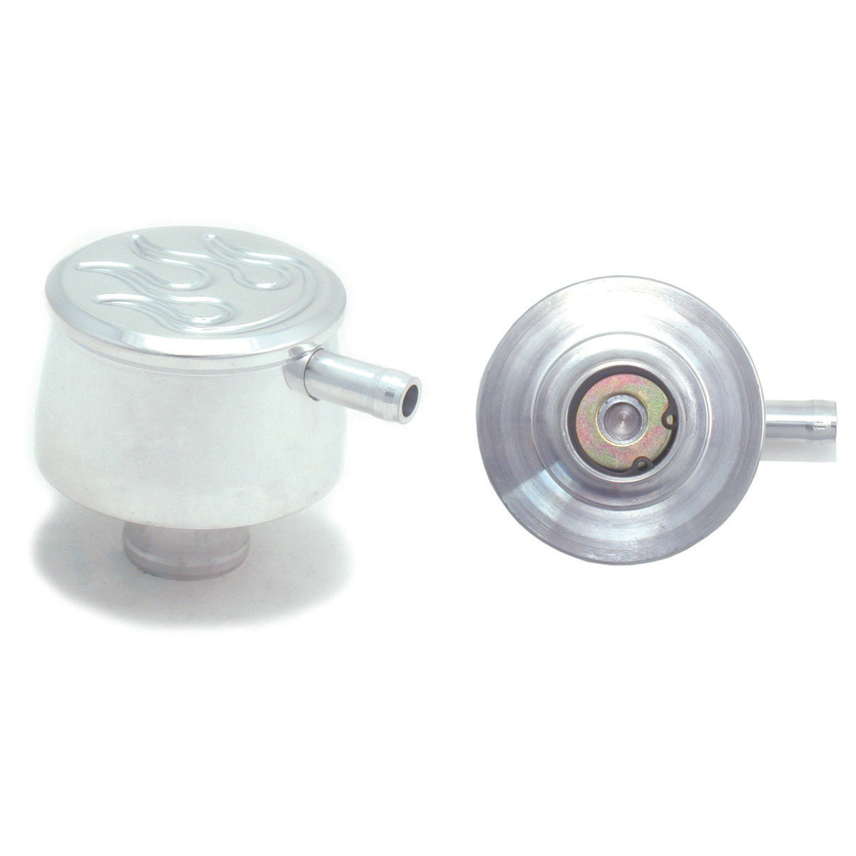 TFI-4906 Polished Alloy Flamed Push in Oil Cap with Built in PCV
