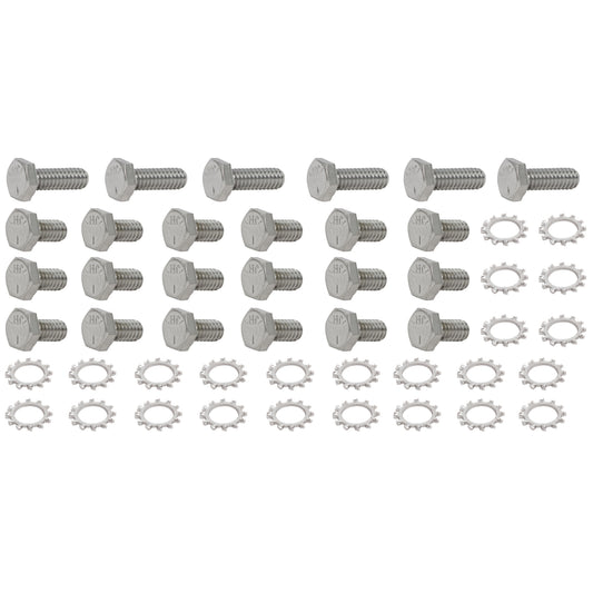 Oil Pan Bolt Kit Ford Cleveland/Windsor Chrome Hex Head with Washers