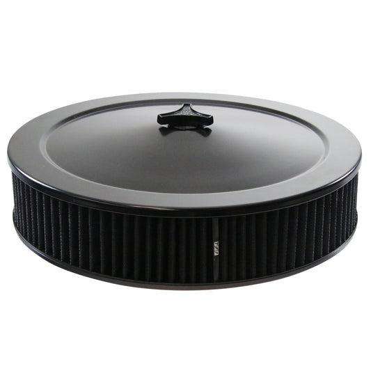TFI Racing TFI-477-921BLK Black Air Filter Cleaner 14" x 3" Holley Holden Quadrajet Base Washable Element