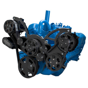 CVF BD-401-WRAPTOR-AC Black Diamond Serpentine System for AMC Jeep 304 360 & 401 - AC Power Steering & Alternator - All Inclusive