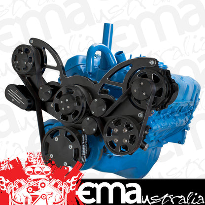 CVF BD-401-WRAPTOR-PS Black Diamond Serpentine System for AMC Jeep 304 360 & 401 - Power Steering & Alternator - All Inclusive