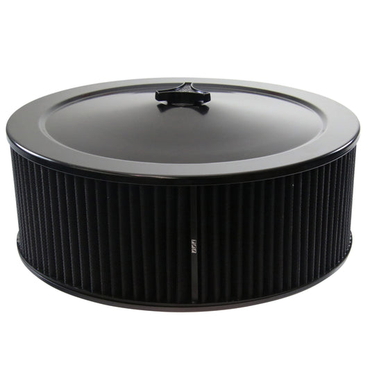 Black Air Filter Cleaner 14" x 5" Holley Holden Quadrajet Base Washable Element