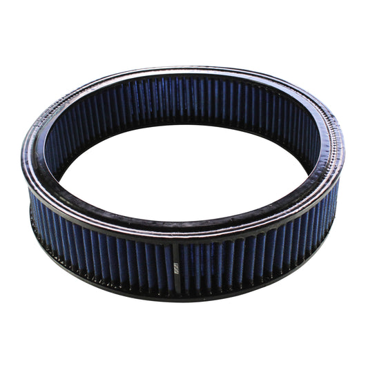 Air Cleaner Filter Element Blue 14" Wide 3" Tall Round High Performance Cotton