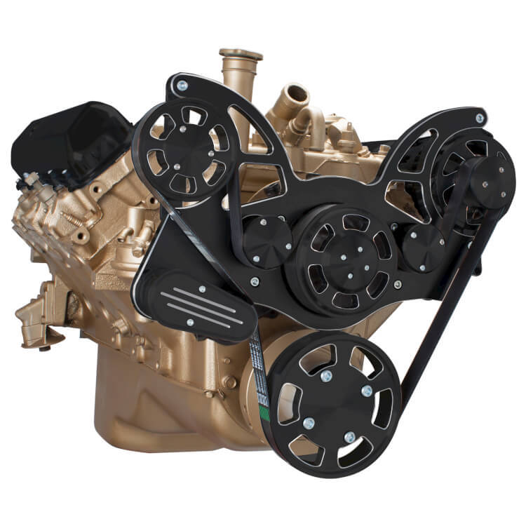 CVF BD-455-WRAPTOR-ALT Black Diamond Serpentine System for Oldsmobile 350-455 - Alternator Only - All Inclusive