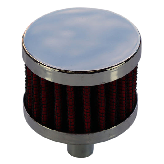 Vent Tube Breather Crankcase 1/2"(13mm) Chrome Top Red Element