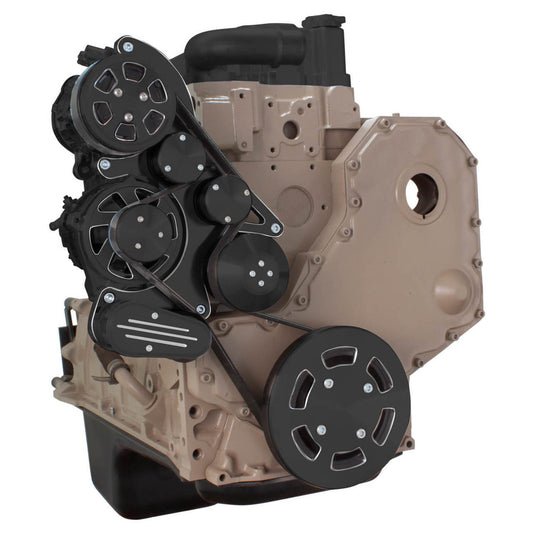 CVF BD-DC-WRAPTOR-ACO Black Diamond Serpentine System for Cummins Diesel - AC & Alternator - All Inclusive