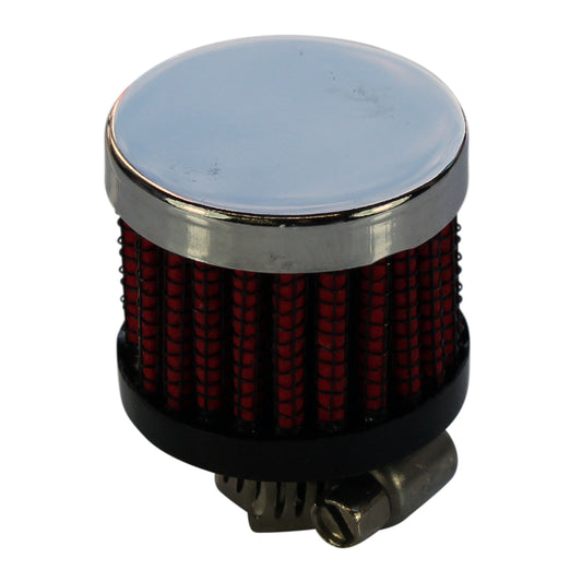 Valve Cover Breather Clamp On 5/16"(8mm) Id Neck Chrome Red Filter
