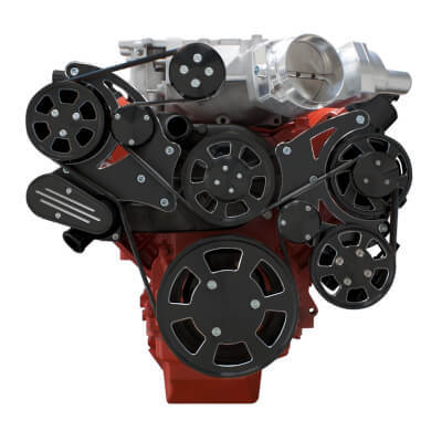 CVF BD-LSA-WRAPTOR-AC Black Diamond Chevy LSA and LS9 Serpentine Kit - AC & Power Steering