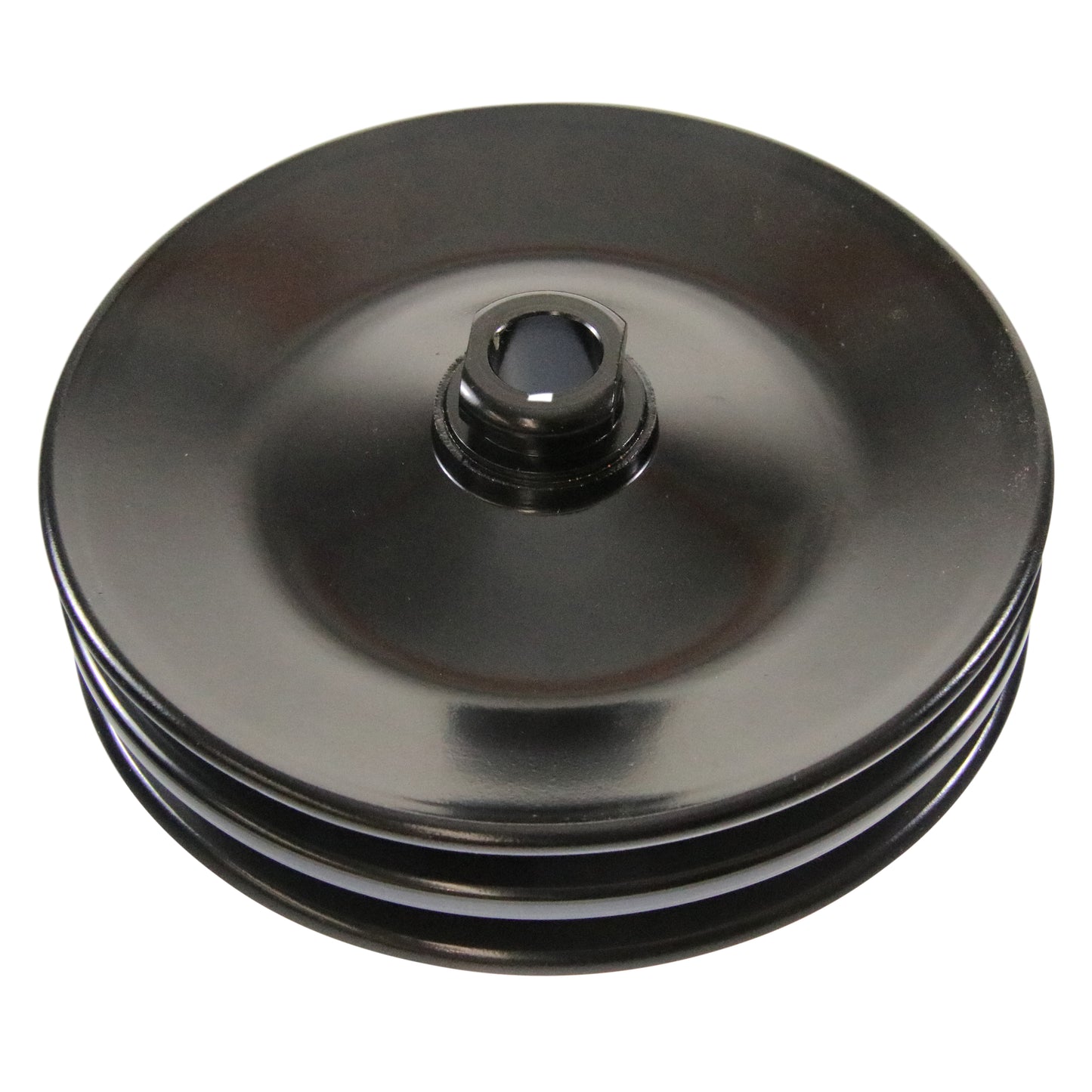 Pulley GM Power Steering Double Groove Black Steel 5/8" Shaft 5-3/4" Diam