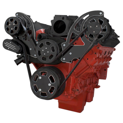 CVF Racing CVF-BD-LSX-WRAPTOR-ACO BD-LSX-WRAPTOR-ACO Black Diamond Chevy LS Engine Serpentine Kit - AC & Alternator