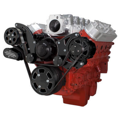 CVF BD-LSX-WRAPTOR-ALT-EWP Black Diamond Chevy LS Engine Serpentine Kit - Alternator Only w/ Electric Water Pump