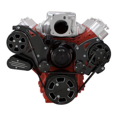 CVF BD-LSX-WRAPTOR-ALT-EWP Black Diamond Chevy LS Engine Serpentine Kit - Alternator Only w/ Electric Water Pump