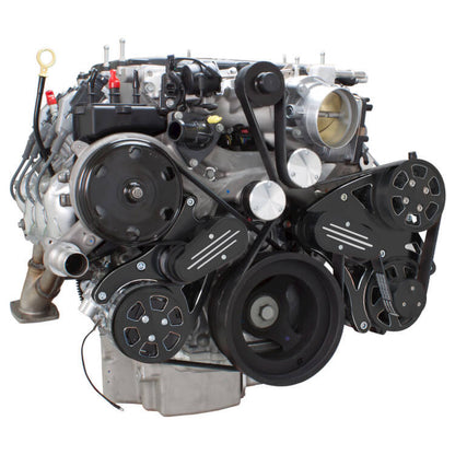 CVF BD-LT4-WRAPTOR-AC Black Diamond Serpentine System for LT4 Supercharged Generation V - AC Power Steering & Alternator - All Inclusive