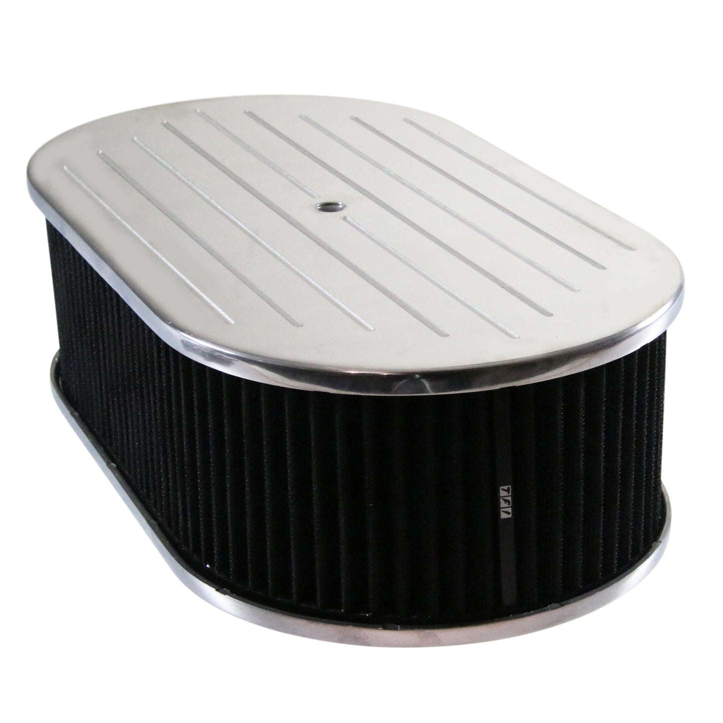 Oval Ball Milled Air Cleaner 15" x 4" Holley Edelbrock Quadrajet Black Filter