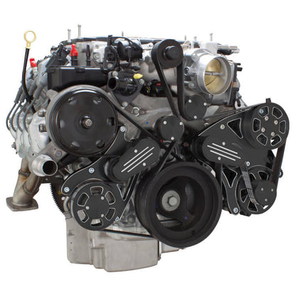 CVF BD-LT4-WRAPTOR-PS Black Diamond Serpentine System for LT4 Supercharged Generation V - Power Steering & Alternator - All Inclusive