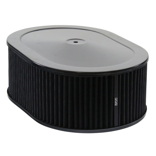 Oval Black Steel Air Cleaner 12" x 4" Holley Edelbrock Quadrajet Black Filter
