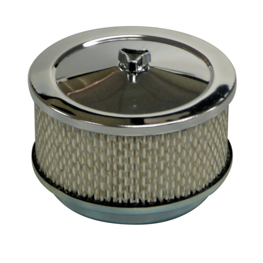 Chrome Air Cleaner 6-3/8" Wide x 3" Tall Suit 5-1/8" Holley Carburettor