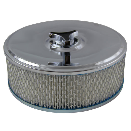 Chrome Air Cleaner 9" Wide x 3" Tall Suit 3-1/16"(80mm) Nikki Carburettor