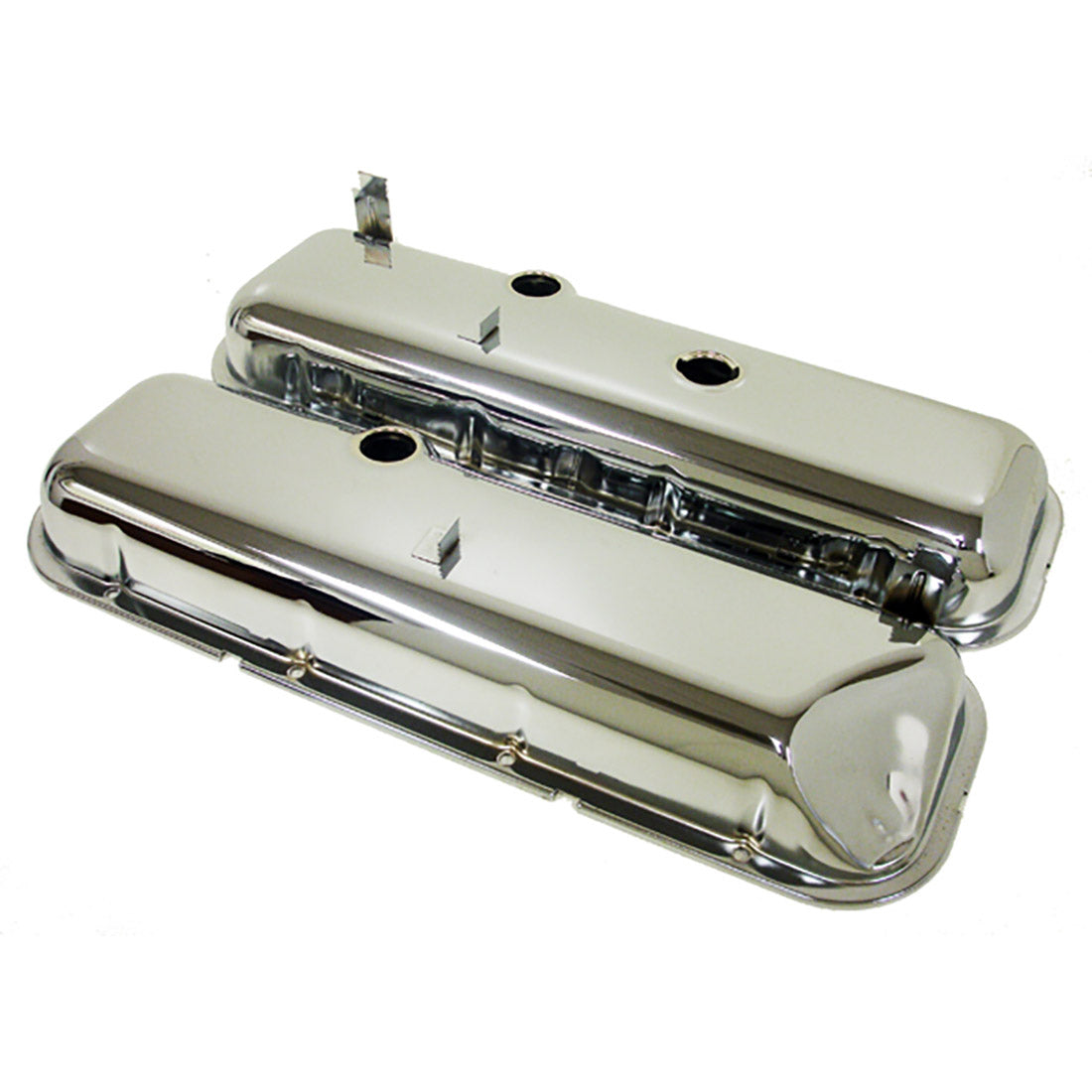 Valve Cover Chev BB Engine 396-427-454 OEM with Dripper Rail Chrome with Cutout