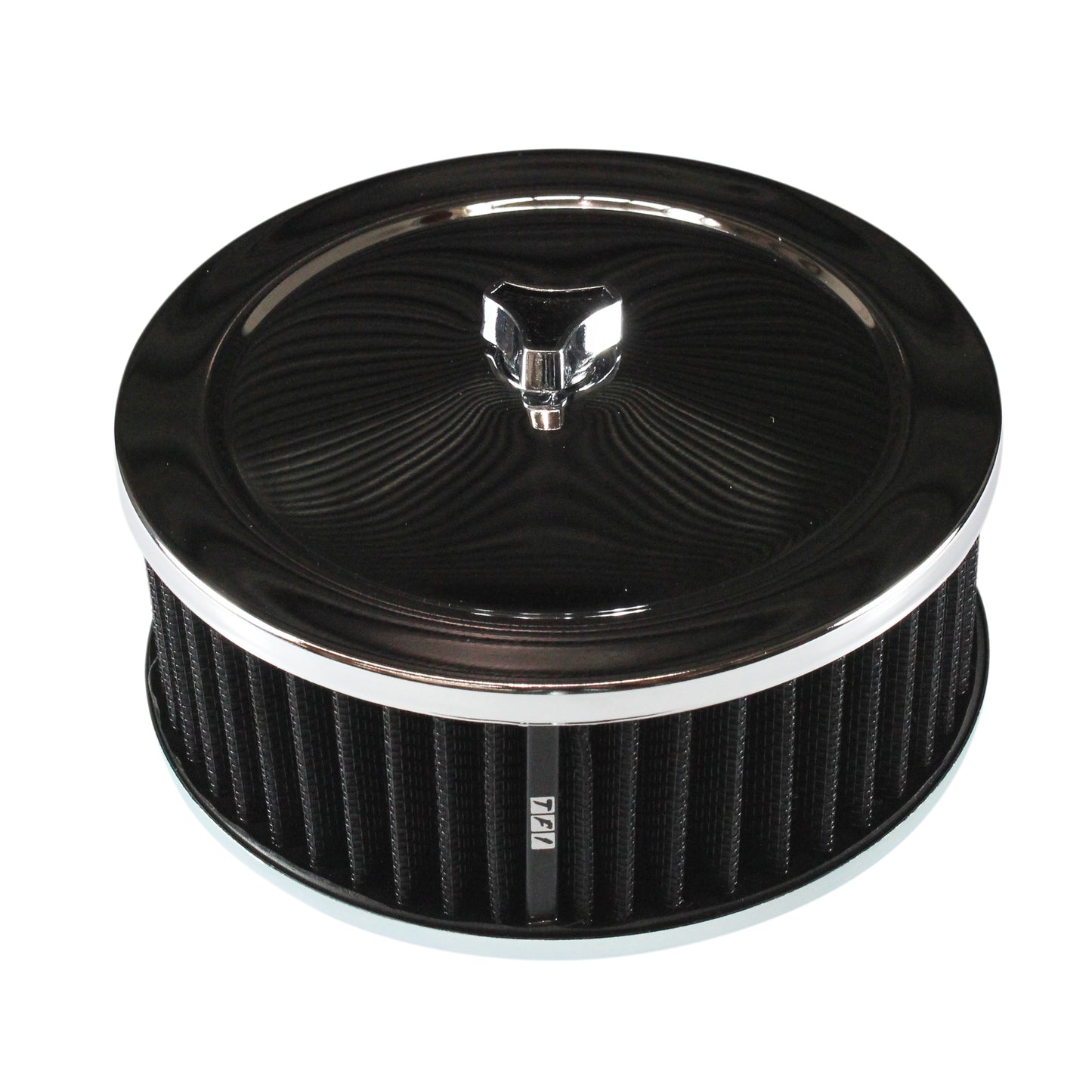 Chrome Air Cleaner 6-3/8" Wide x 2-1/2" Tall Suit 2-5/16" Carb Black Washable