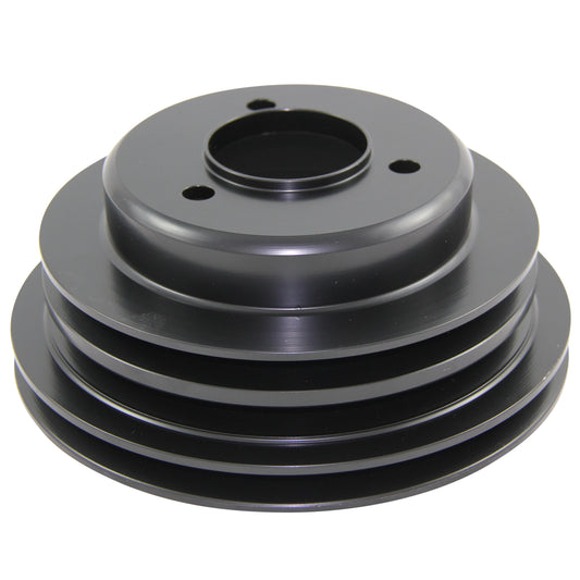 Pulley Crankshaft Triple Groove Lwp Black Alloy Big Block Chevrolet 396-454
