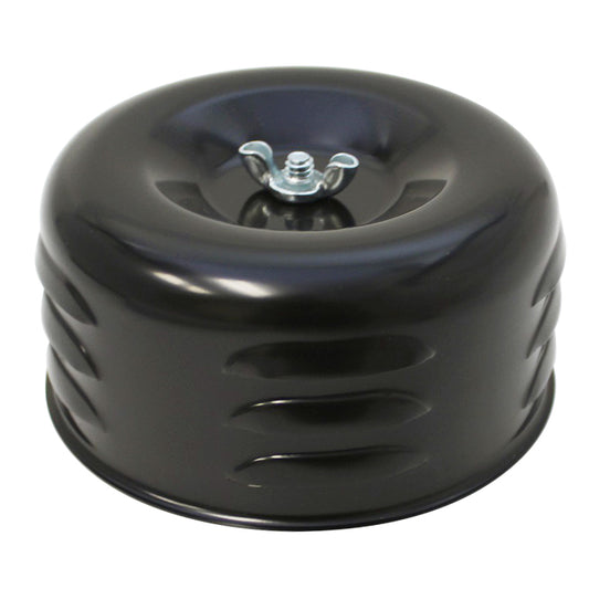 Black Louvered Style Air Cleaner 4" Wide x 2" Tall  -2 5/8" & 2-5/16" neck