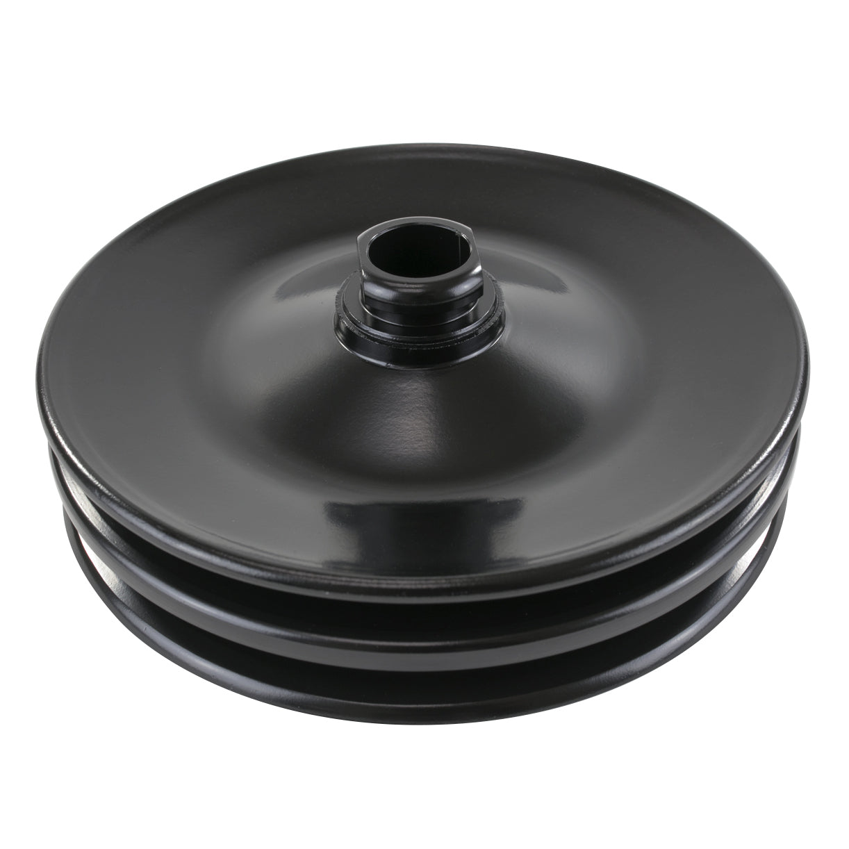 Pulley GM/Ford Power Steering Pump Dual Groove Black Steel 3/4" Shaft