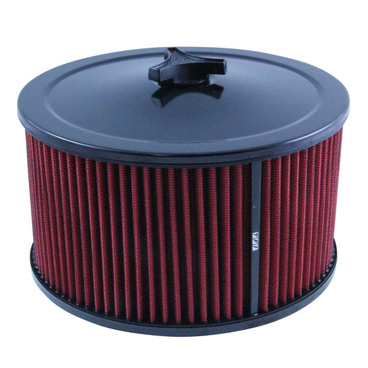 Black Air Cleaner 9" Wide x 5" Tall Holley Edelbrock Carburettor Red Element